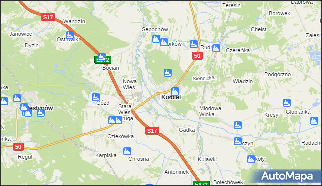 mapa Kołbiel, Kołbiel na mapie Targeo