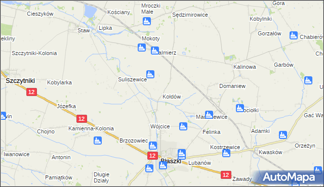 mapa Kołdów, Kołdów na mapie Targeo