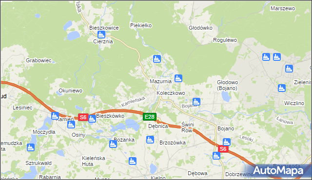 mapa Koleczkowo, Koleczkowo na mapie Targeo