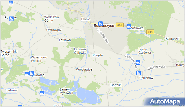 mapa Kolęda, Kolęda na mapie Targeo