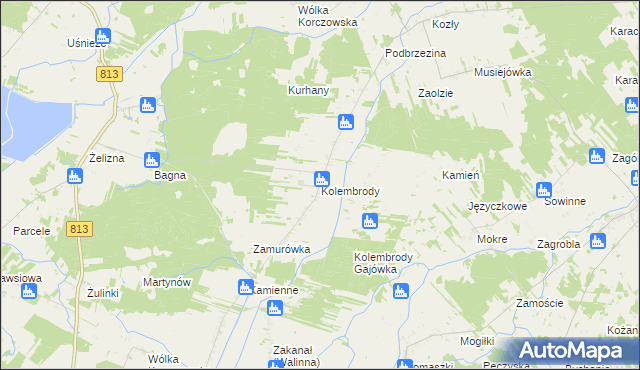 mapa Kolembrody, Kolembrody na mapie Targeo