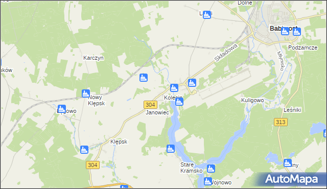 mapa Kolesin, Kolesin na mapie Targeo