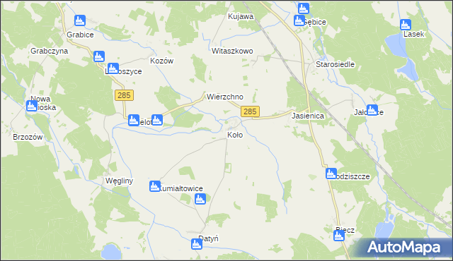 mapa Koło gmina Brody, Koło gmina Brody na mapie Targeo