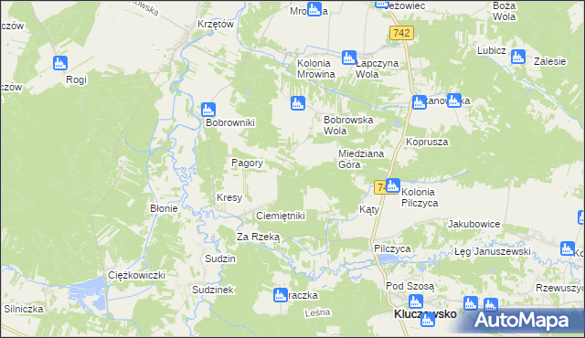 mapa Kolonia Bobrowska Wola, Kolonia Bobrowska Wola na mapie Targeo