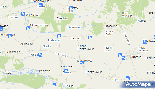 mapa Kolonia Dzietrzkowice, Kolonia Dzietrzkowice na mapie Targeo