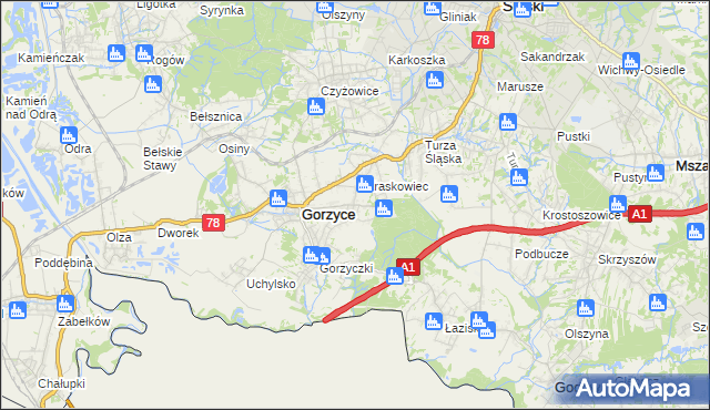 mapa Kolonia Fryderyka, Kolonia Fryderyka na mapie Targeo