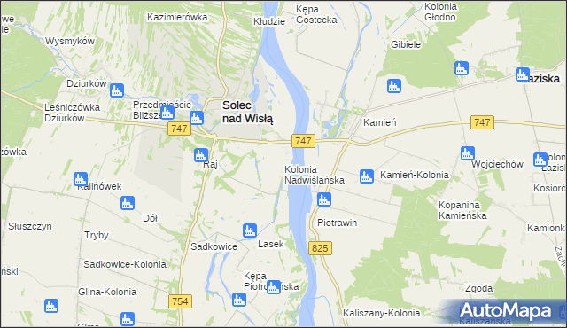 mapa Kolonia Nadwiślańska, Kolonia Nadwiślańska na mapie Targeo