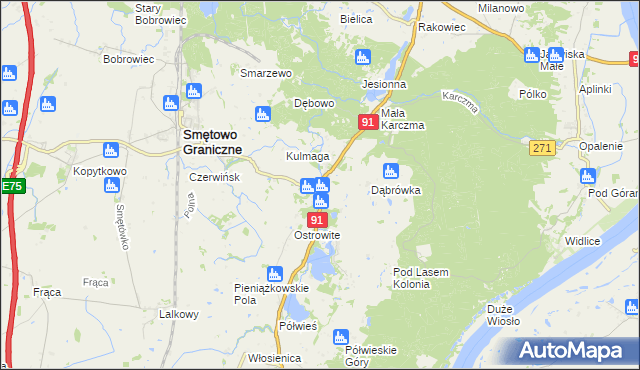 mapa Kolonia Ostrowicka, Kolonia Ostrowicka na mapie Targeo