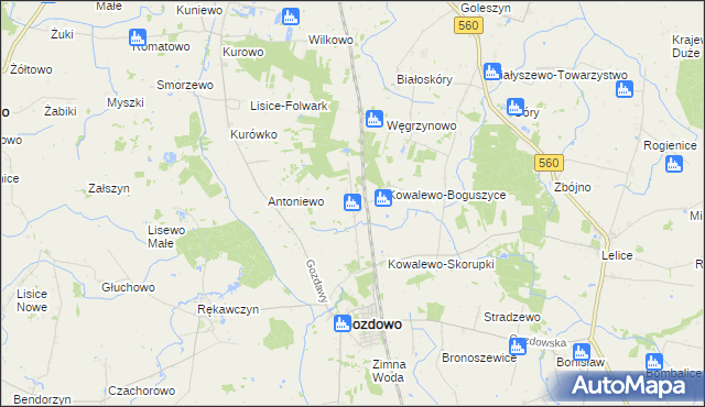 mapa Kolonia Przybyszewo, Kolonia Przybyszewo na mapie Targeo