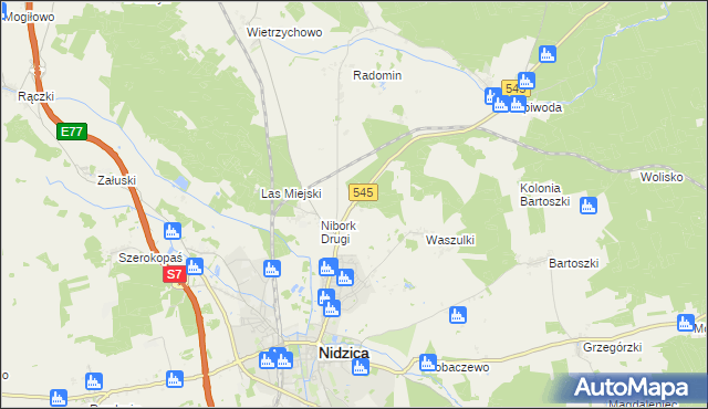 mapa Kolonia Waszulki, Kolonia Waszulki na mapie Targeo