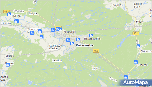 mapa Kolonowskie, Kolonowskie na mapie Targeo