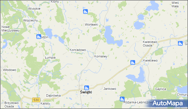 mapa Komalwy, Komalwy na mapie Targeo