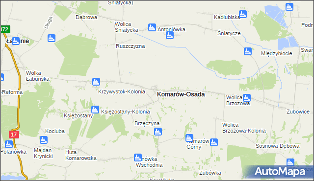 mapa Komarów-Osada, Komarów-Osada na mapie Targeo