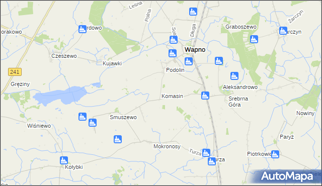 mapa Komasin, Komasin na mapie Targeo