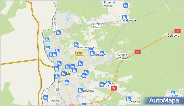 mapa Komorów gmina Gubin, Komorów gmina Gubin na mapie Targeo