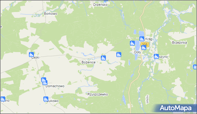 mapa Komorowo gmina Polanów, Komorowo gmina Polanów na mapie Targeo