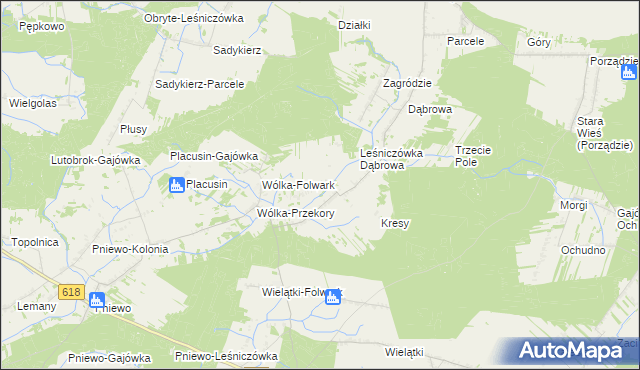 mapa Komorowo gmina Rząśnik, Komorowo gmina Rząśnik na mapie Targeo