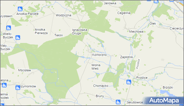 mapa Komorzno, Komorzno na mapie Targeo