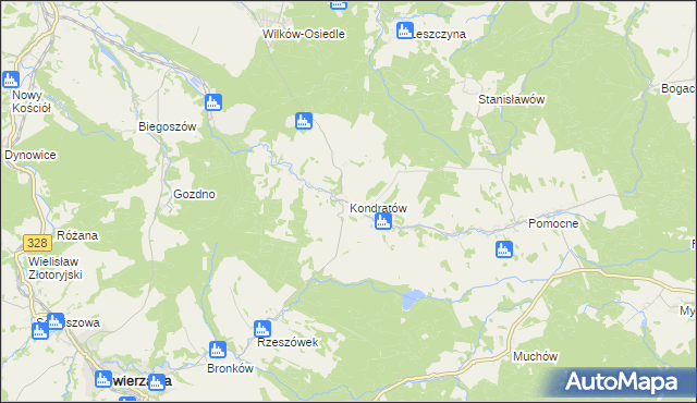 mapa Kondratów, Kondratów na mapie Targeo