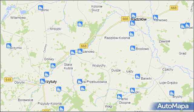 mapa Konopki gmina Radziłów, Konopki gmina Radziłów na mapie Targeo