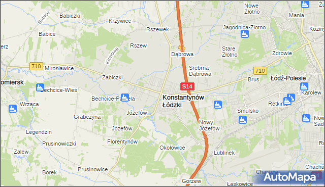 mapa Konstantynów Łódzki, Konstantynów Łódzki na mapie Targeo