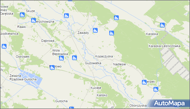 mapa Kopaczyska gmina Baranowo, Kopaczyska gmina Baranowo na mapie Targeo