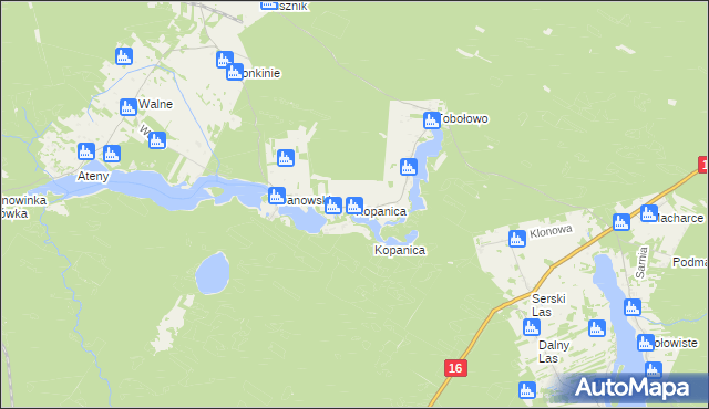 mapa Kopanica gmina Nowinka, Kopanica gmina Nowinka na mapie Targeo