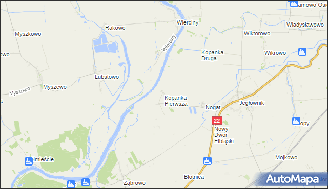 mapa Kopanka Pierwsza, Kopanka Pierwsza na mapie Targeo