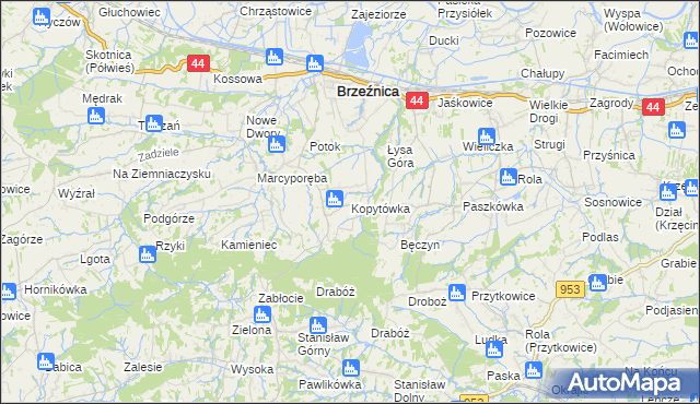 mapa Kopytówka, Kopytówka na mapie Targeo