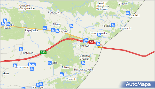 mapa Korczowa, Korczowa na mapie Targeo