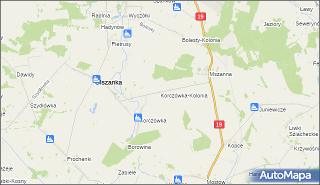 mapa Korczówka-Kolonia, Korczówka-Kolonia na mapie Targeo