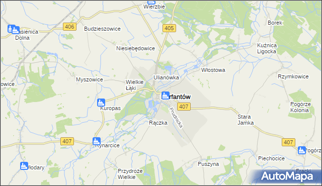 mapa Korfantów, Korfantów na mapie Targeo