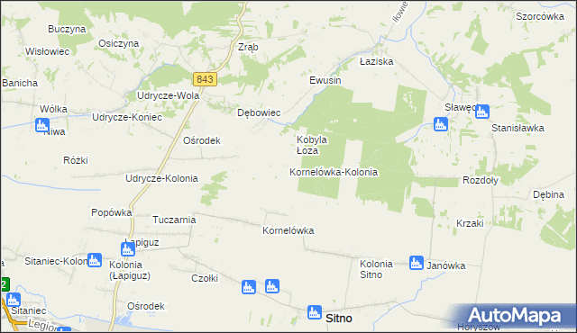 mapa Kornelówka-Kolonia, Kornelówka-Kolonia na mapie Targeo