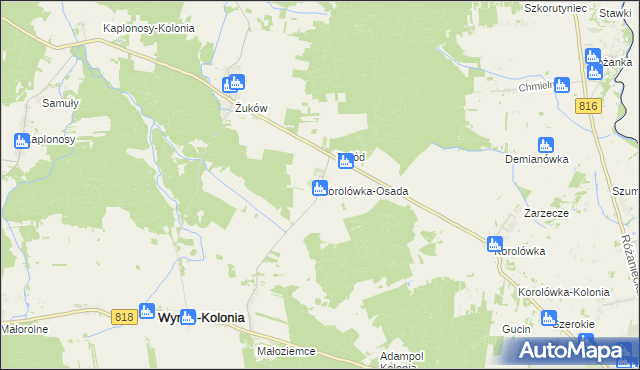 mapa Korolówka-Osada, Korolówka-Osada na mapie Targeo