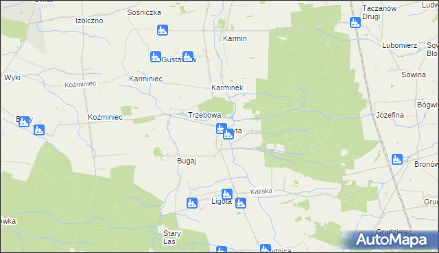 mapa Koryta gmina Raszków, Koryta gmina Raszków na mapie Targeo