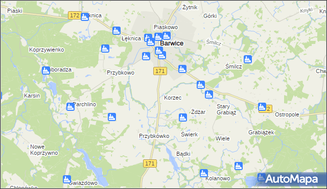 mapa Korzec, Korzec na mapie Targeo