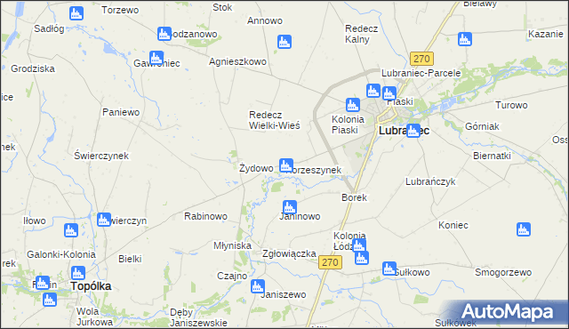 mapa Korzeszynek, Korzeszynek na mapie Targeo