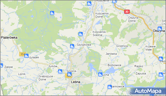 mapa Kościelniki Górne, Kościelniki Górne na mapie Targeo