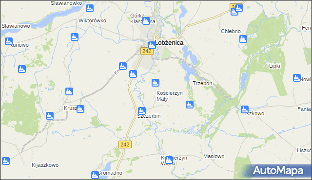 mapa Kościerzyn Mały, Kościerzyn Mały na mapie Targeo