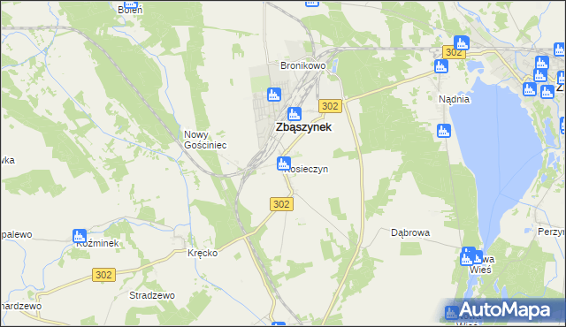 mapa Kosieczyn, Kosieczyn na mapie Targeo