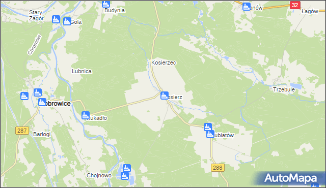 mapa Kosierz, Kosierz na mapie Targeo