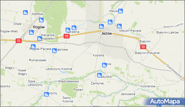 mapa Kosiska gmina Jeżów, Kosiska gmina Jeżów na mapie Targeo