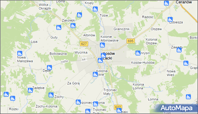 mapa Kosów Ruski, Kosów Ruski na mapie Targeo