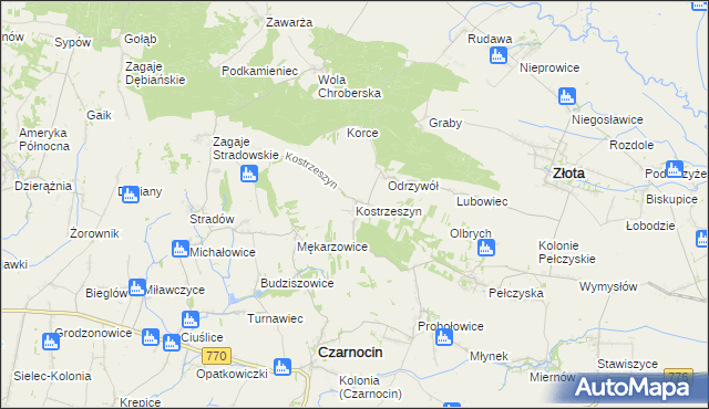 mapa Kostrzeszyn, Kostrzeszyn na mapie Targeo