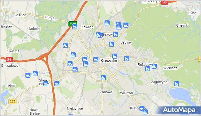 mapa Koszalina, Koszalin na mapie Targeo