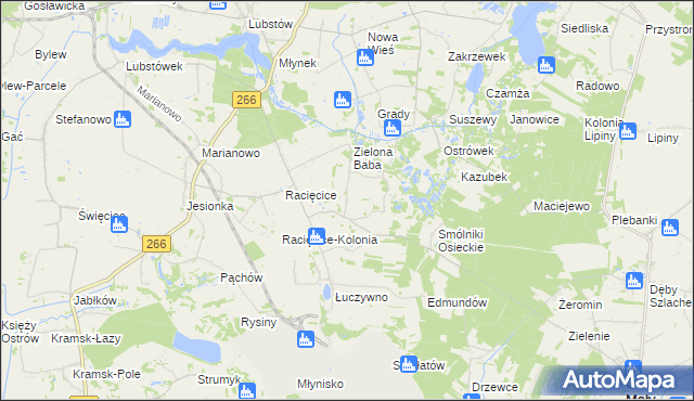 mapa Koszary gmina Sompolno, Koszary gmina Sompolno na mapie Targeo