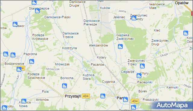 mapa Kotary, Kotary na mapie Targeo