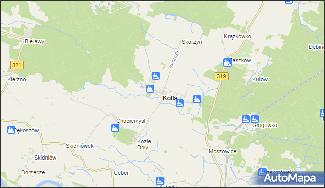 mapa Kotla, Kotla na mapie Targeo