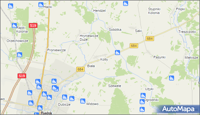 mapa Kotły, Kotły na mapie Targeo