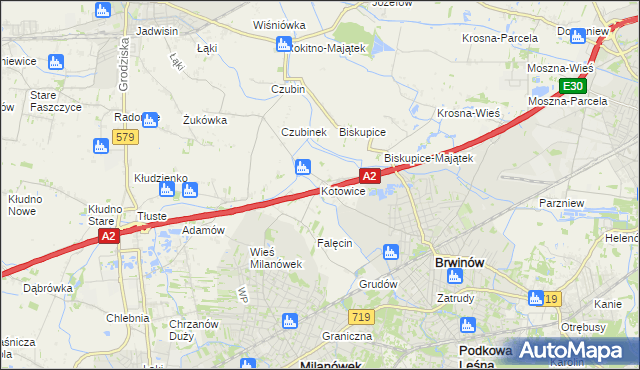 mapa Kotowice gmina Brwinów, Kotowice gmina Brwinów na mapie Targeo